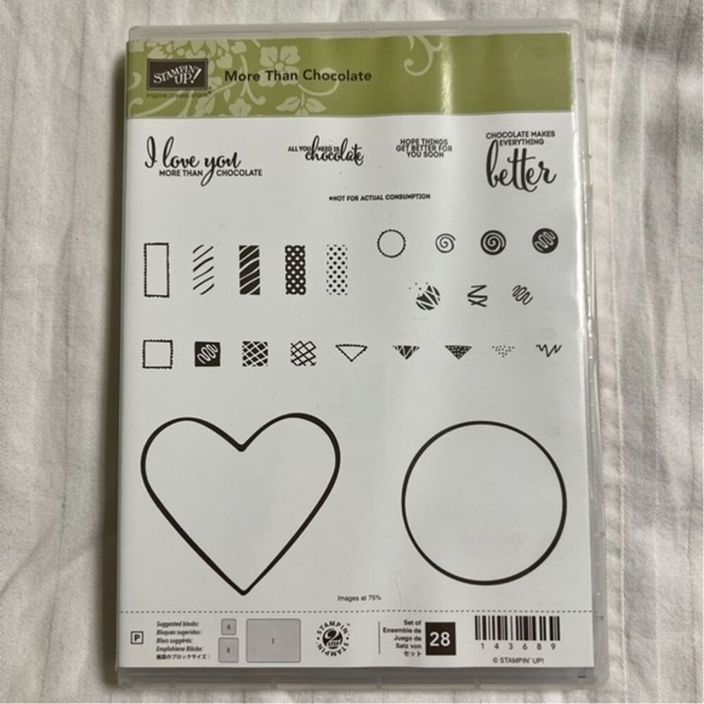 Stampin Up! Heart More Than Chocolate Retired Stamp Set Cling Love Candy